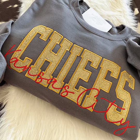 Custom School Mascot Spirit Glitter Applique Sweatshirt or Tee