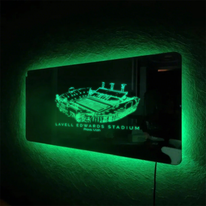 LaVell Edwards Stadium Mirror Light-Gifts For Sports Lovers、BYU Cougars