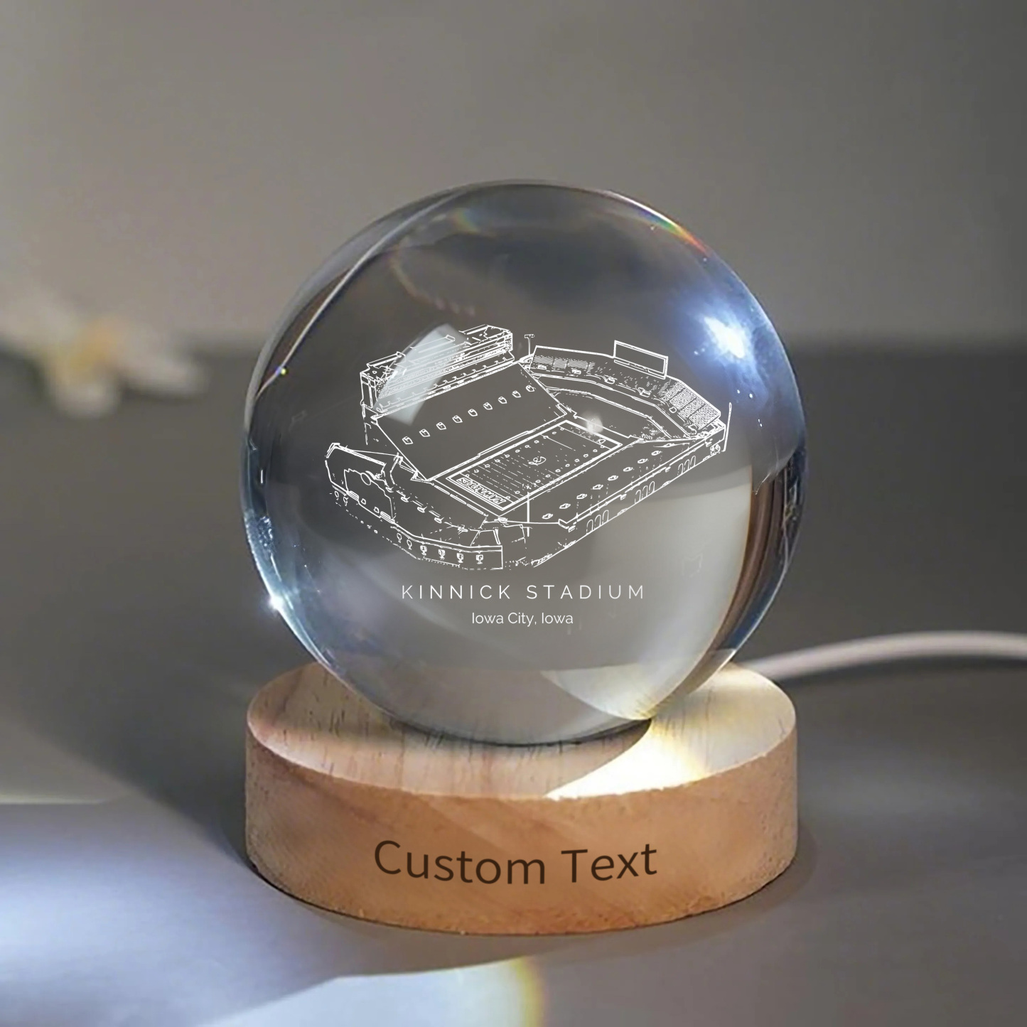 Kinnick Stadium 3D Spherical Crystal Ball Lamp
