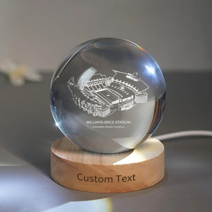 Williams-Brice Stadium 3D Spherical Crystal Ball Lamp