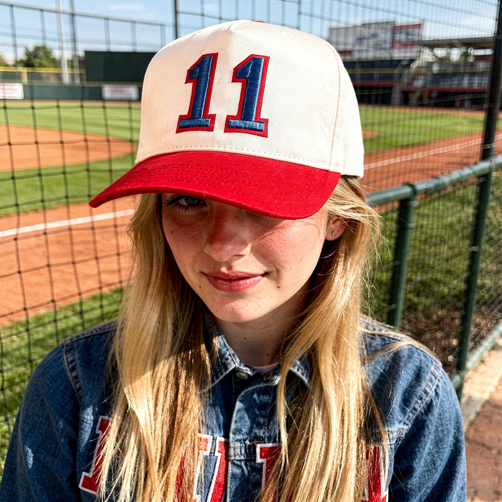 Ballsgamegift Custom Sports Number and Letter Hat Puff Embroidery Game Day Baseball Cap
