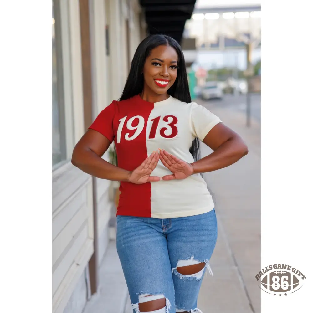 Customizable Split Sorority T-Shirt - Personalized Founding Year & Color Greek Life Tee