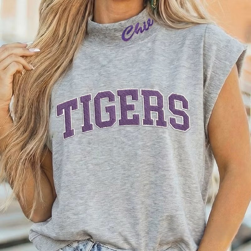 Custom Mockneck Embroidered Team Name Shirt – Stand-up Collar