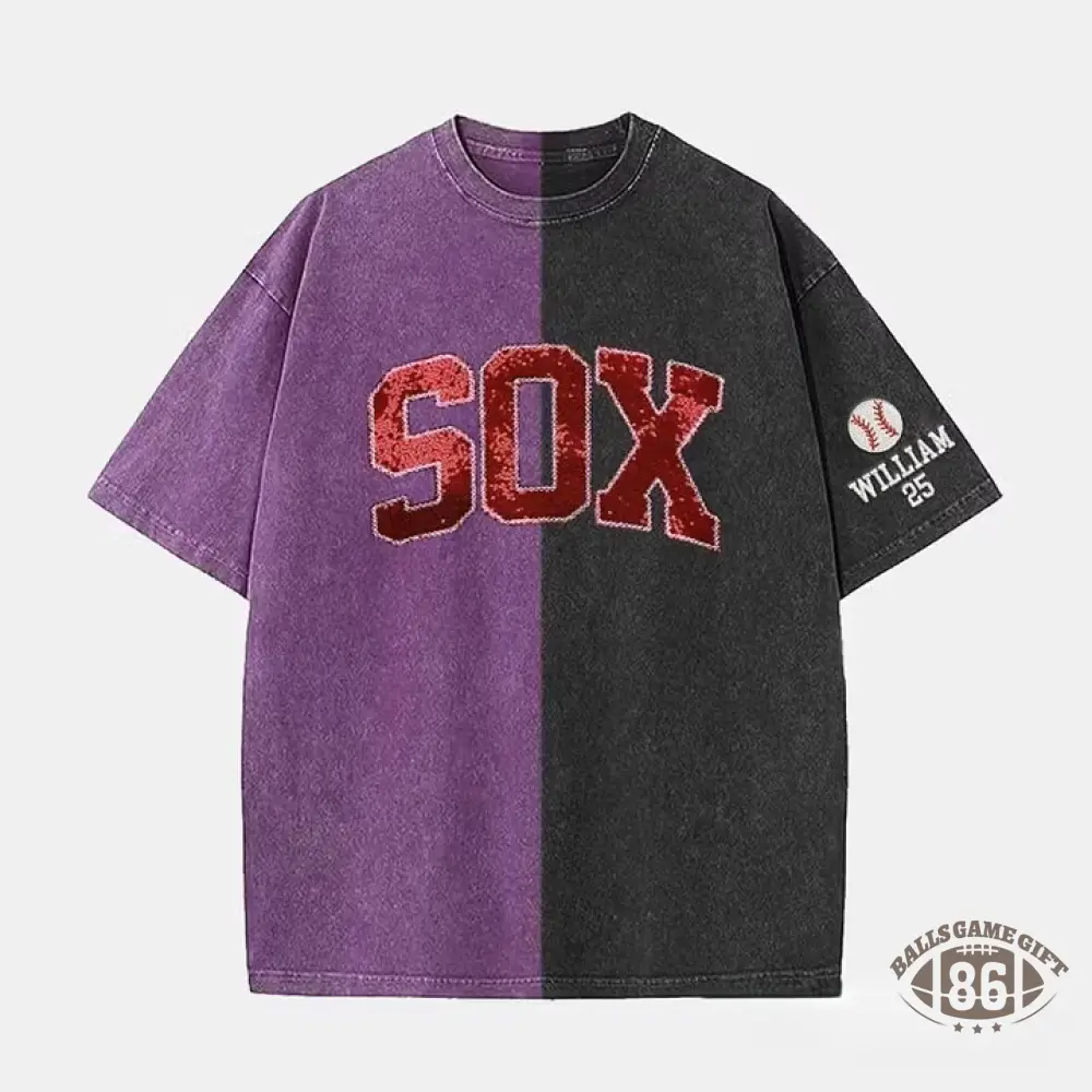 Personalized Sequin Applique Mascot Team Name Game Day Two Tone Washed T-shirt Gifts for Sports Mom