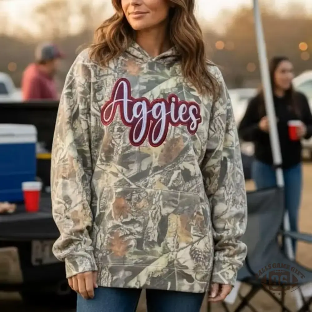 Custom Camo Spirit Sweatshirt with Glitter Appliqué Embroidery – Personalized Game Day Hoodie & Tee