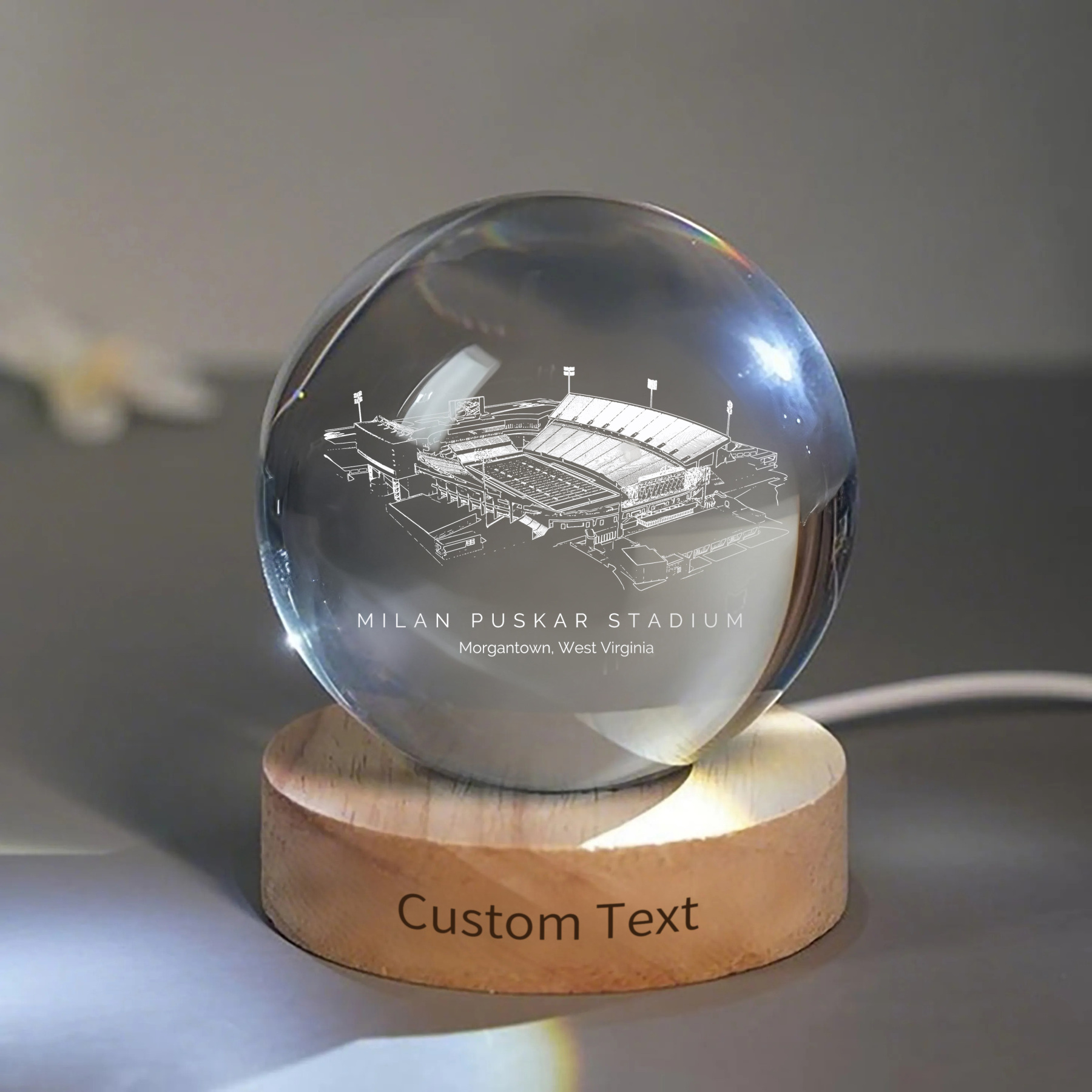 Milan Puskar Stadium 3D Spherical Crystal Ball Lamp