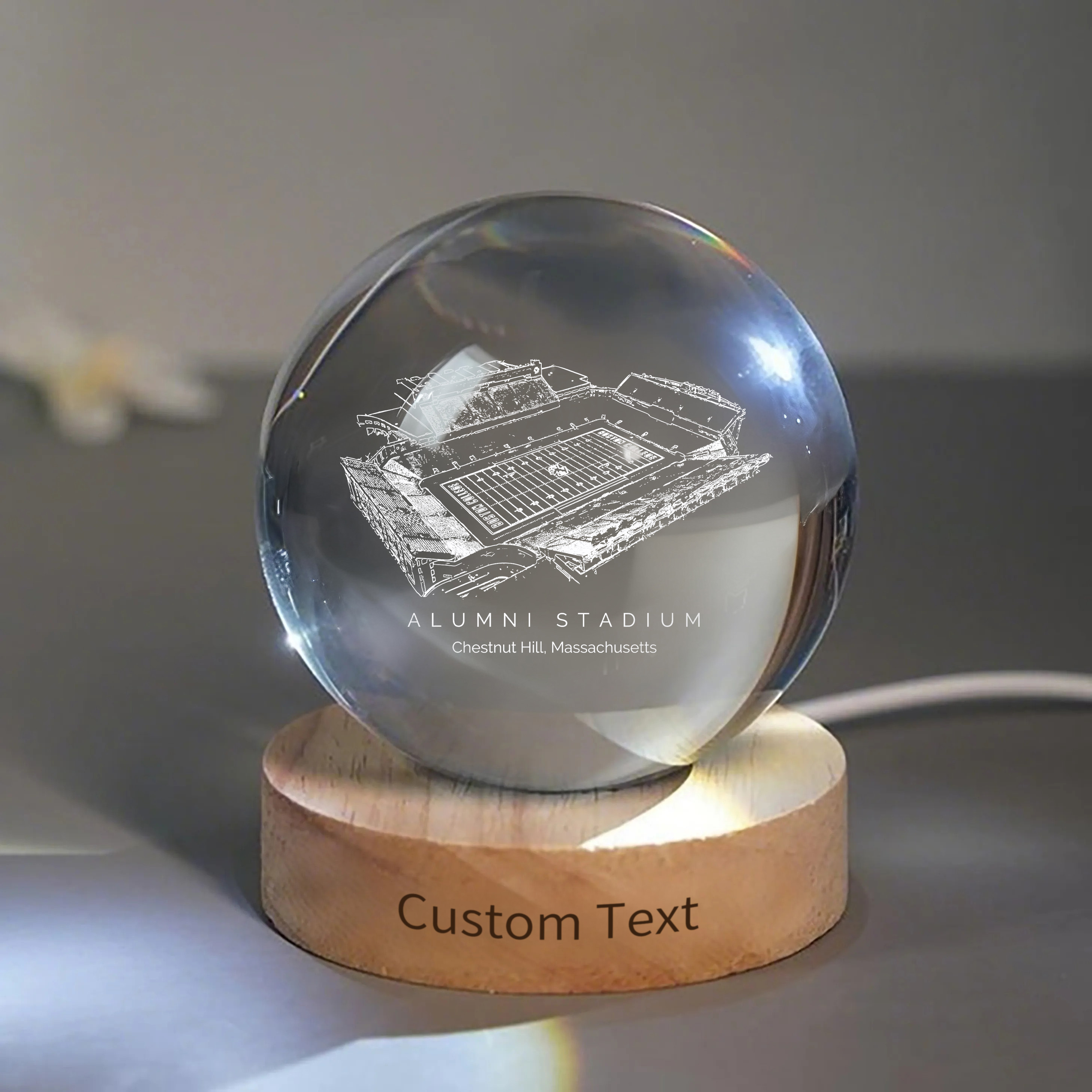 Alumni Stadium 3D Spherical Crystal Ball Lamp