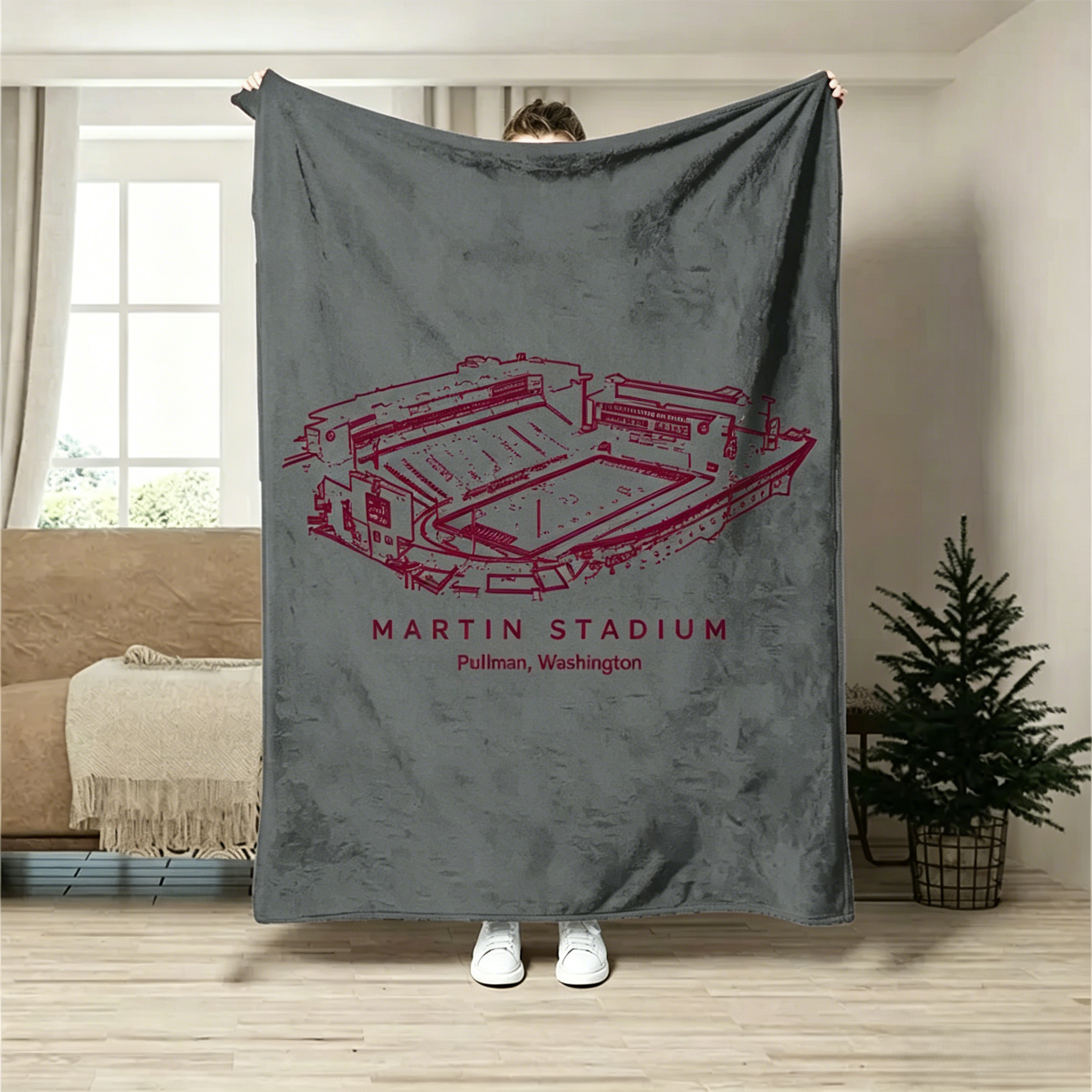 Martin Stadium - College Football Stadium Blanket