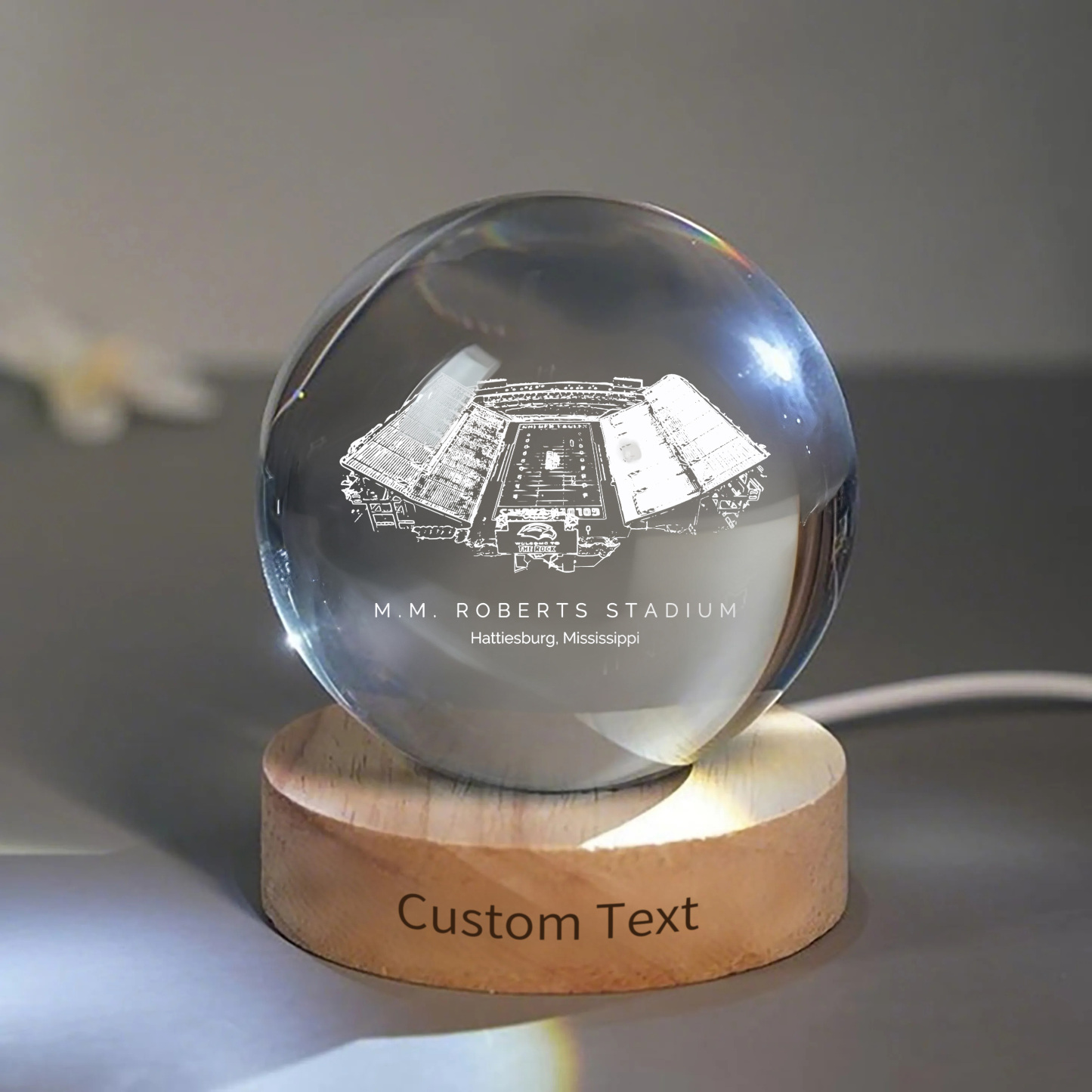 M. M. Roberts Stadium 3D Spherical Crystal Ball Lamp