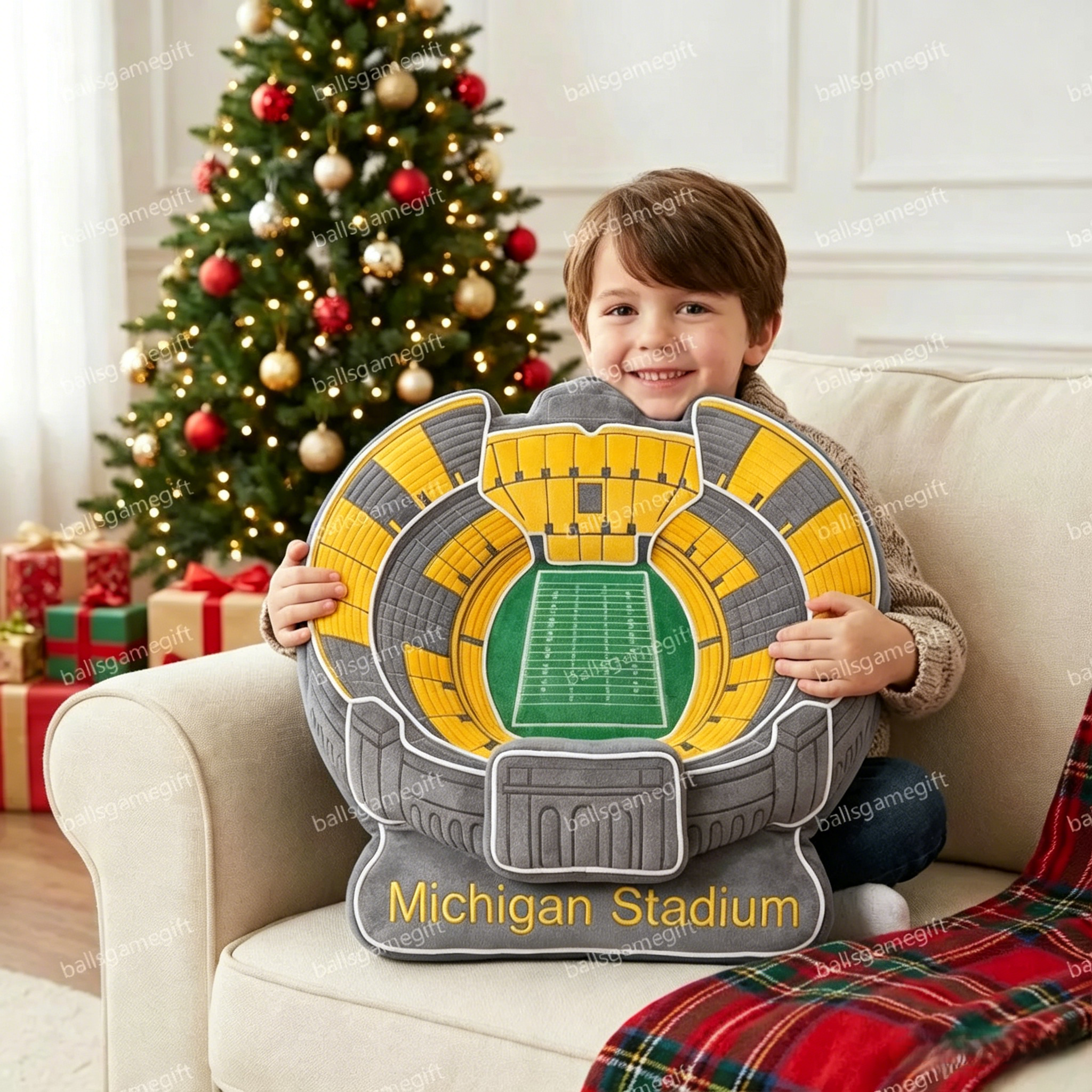 Michigan Stadium Plush Pillow