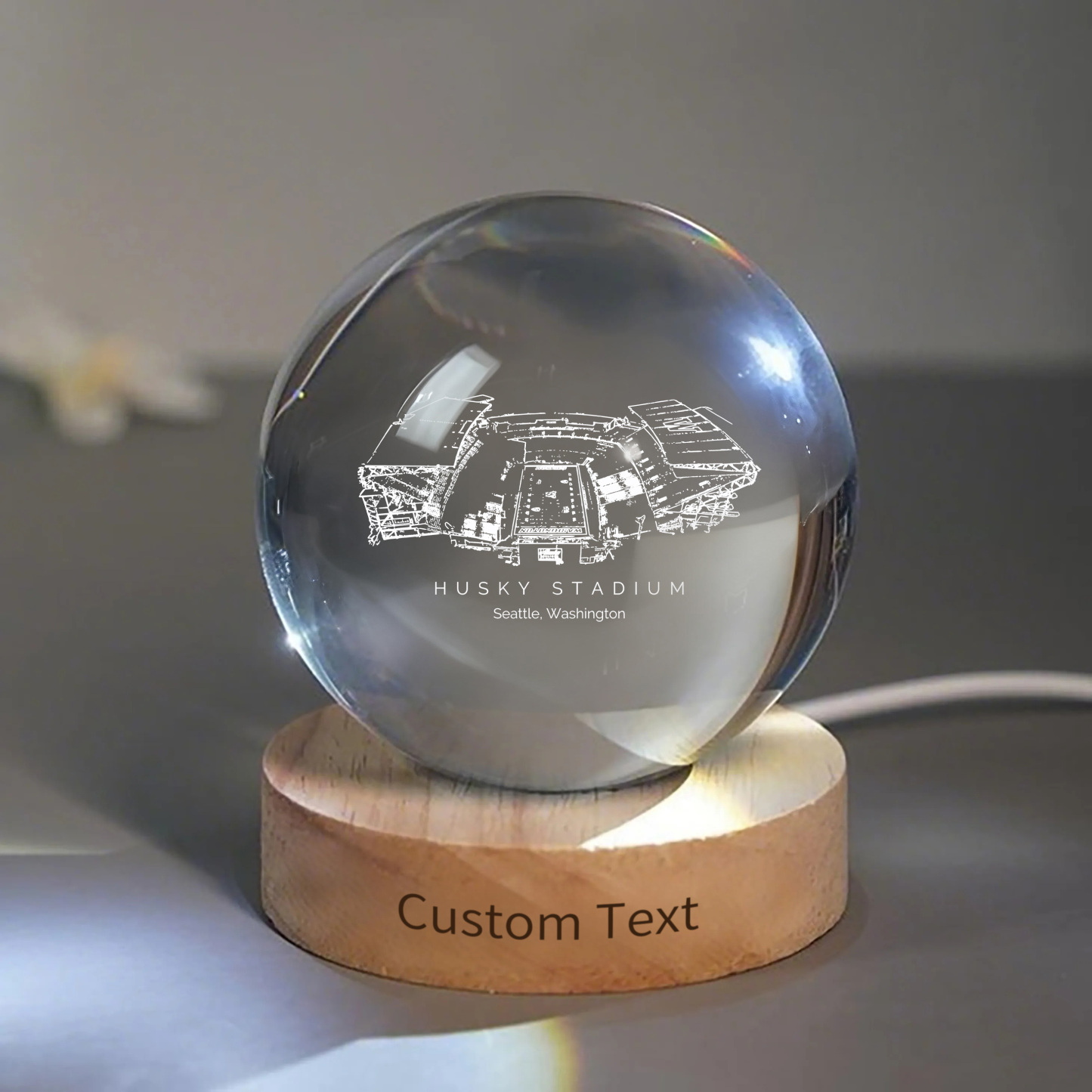 Husky Stadium 3D Spherical Crystal Ball Lamp