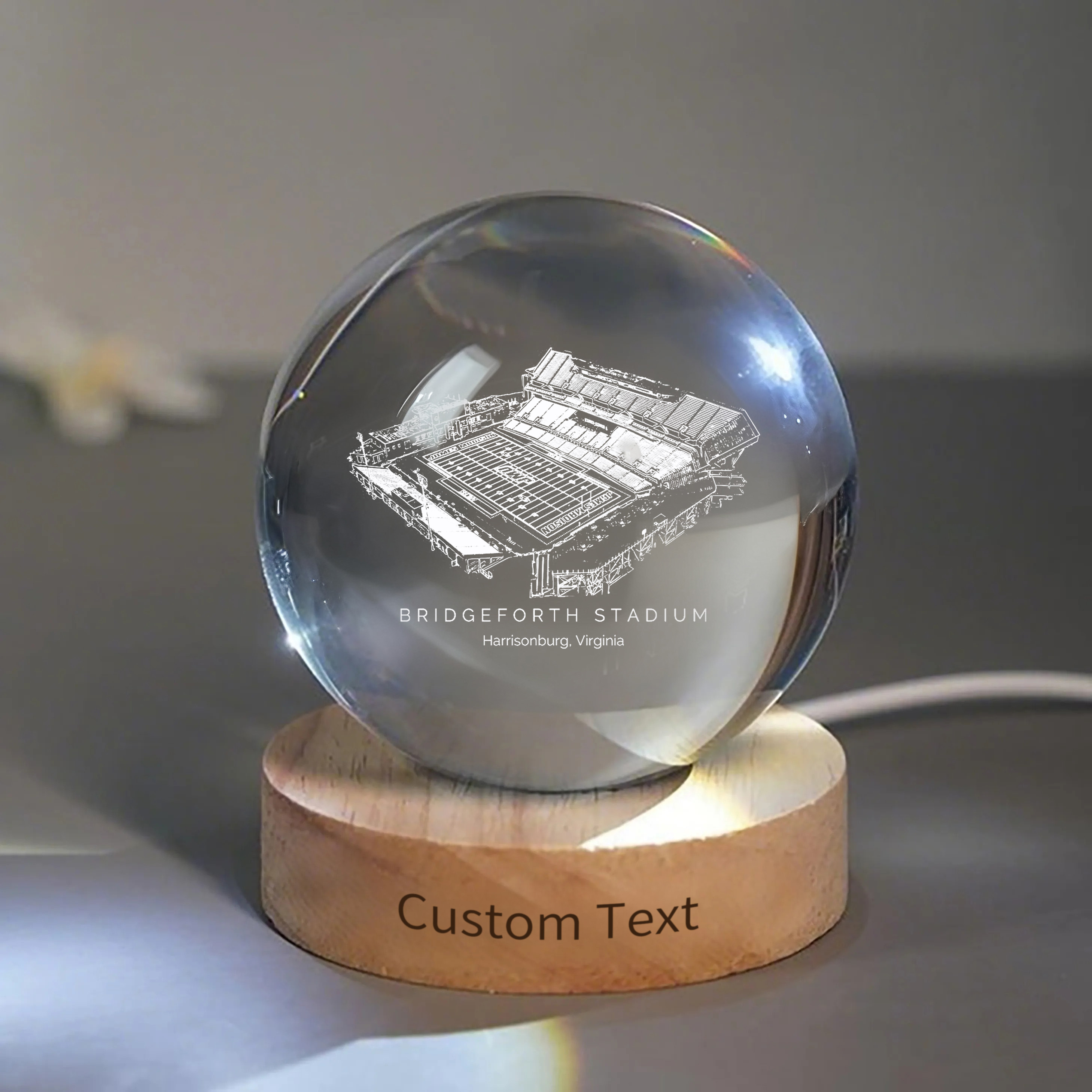 Bridgeforth Stadium 3D Spherical Crystal Ball Lamp
