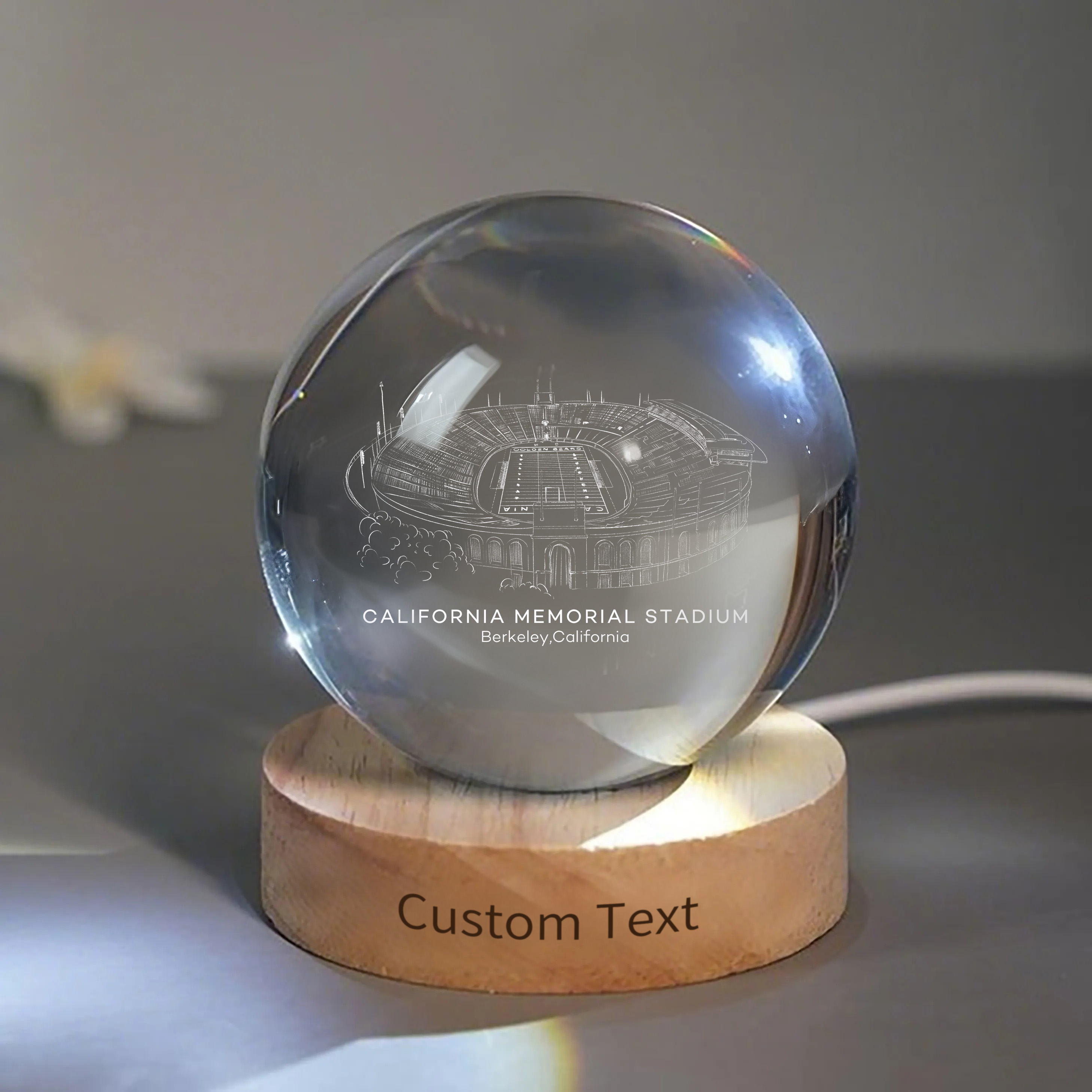 California Memoria Stadium 3D Spherical Crystal Ball Lamp