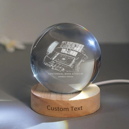Centennial Bank Stadium 3D Spherical Crystal Ball Lamp