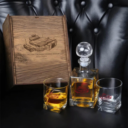 Gaylord Family Oklahoma Memorial Stadium - Oklahoma Sooners Whiskey Set 