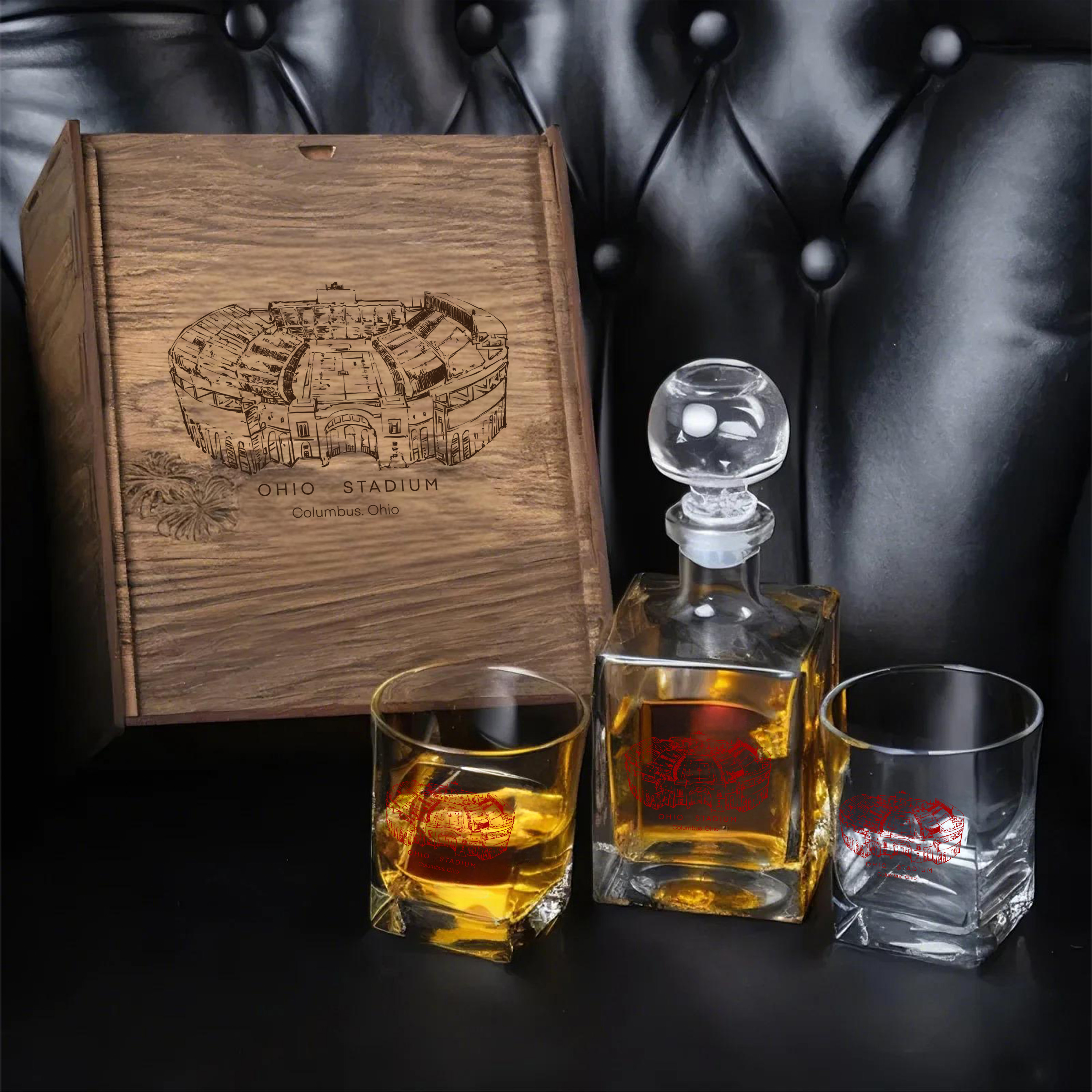 Ohio Stadium - Ohio State Buckeyes Whiskey Set 