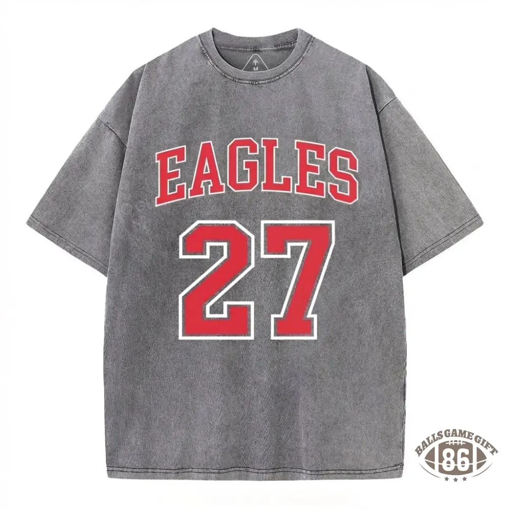 Custom Sports Number Vintage Washed T-shirt Personalized Team Jersey Style Tee