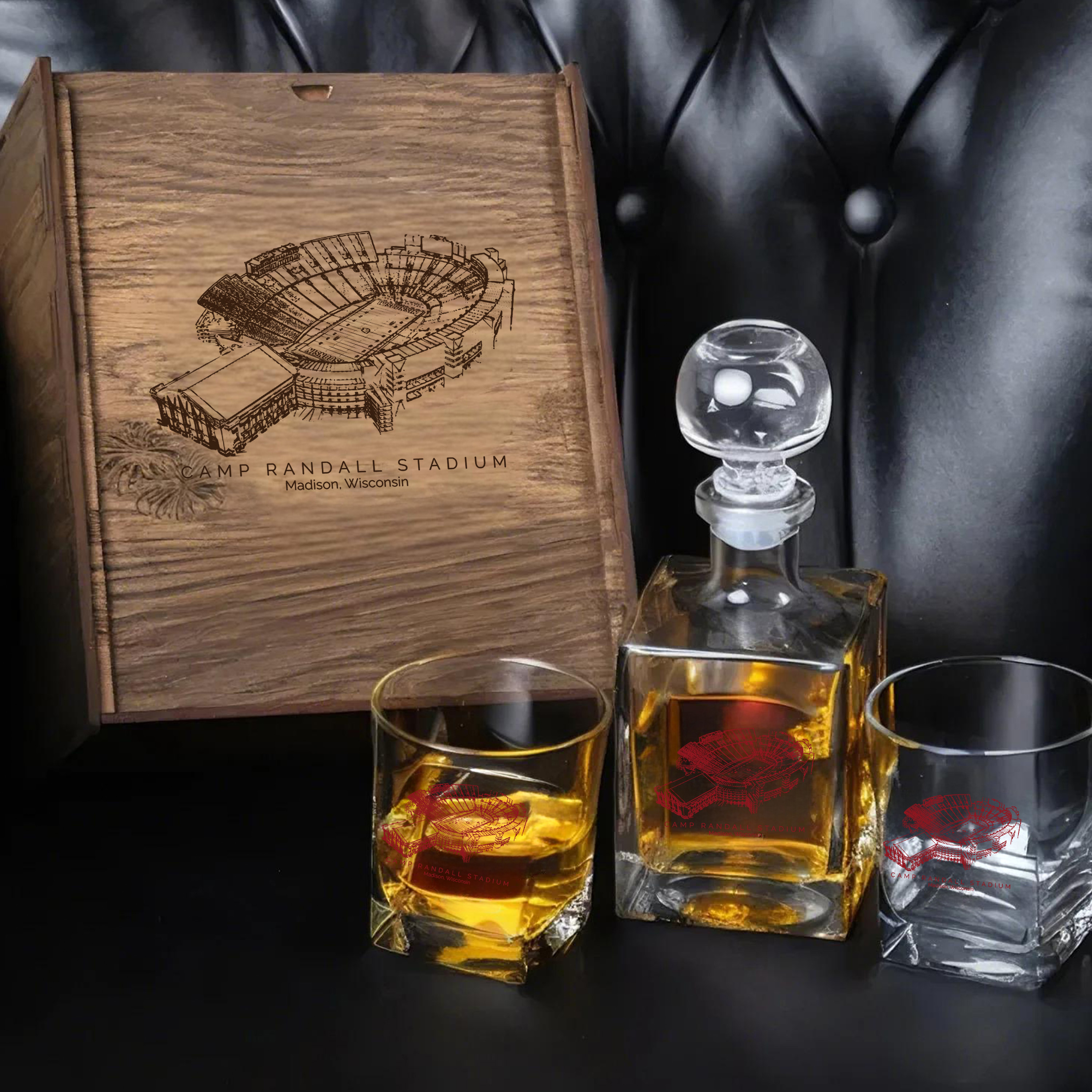 Camp Randall Stadium - Wisconsin Badgers Whiskey Set 
