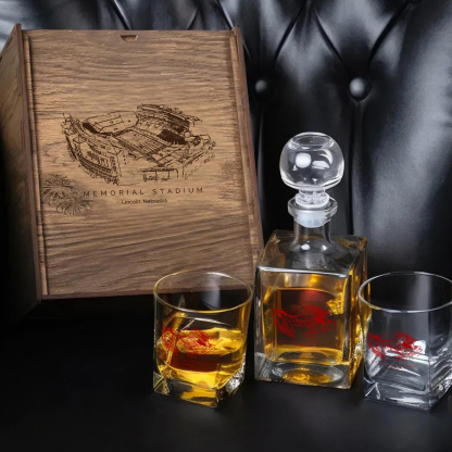Memorial Stadium (Lincoln) - Nebraska Cornhuskers Whiskey Set 