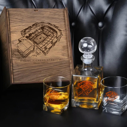 Boone Pickens Stadium - Oklahoma State Cowboys Whiskey Set 