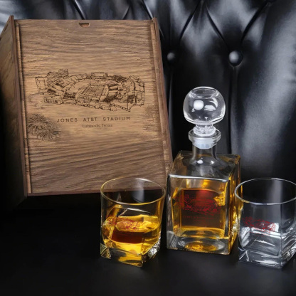 Jones AT&T Stadium - Texas Tech Red Raiders Whiskey Set 