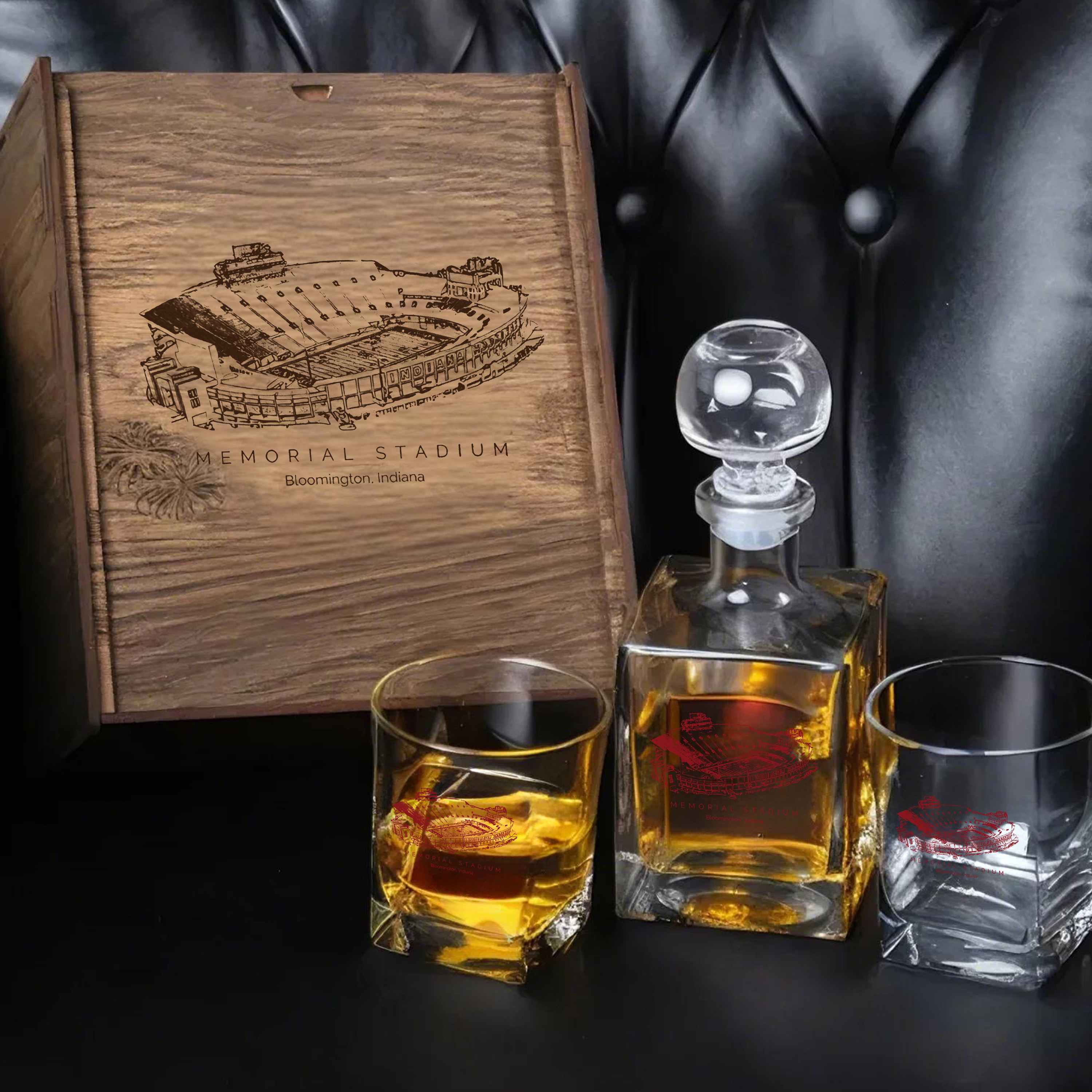 Memorial Stadium (Indiana) - Indiana Hoosiers Whiskey Set 