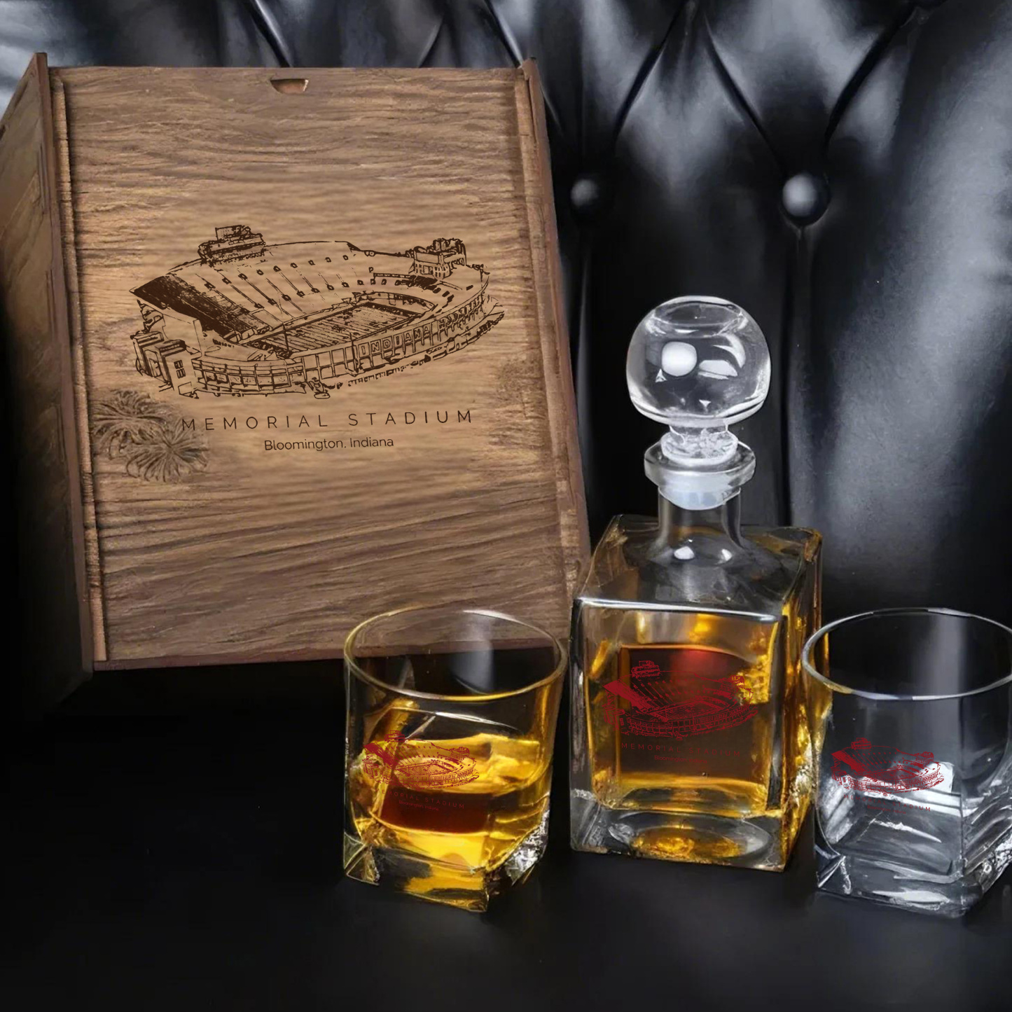 Memorial Stadium (Indiana) - Indiana Hoosiers Whiskey Set 