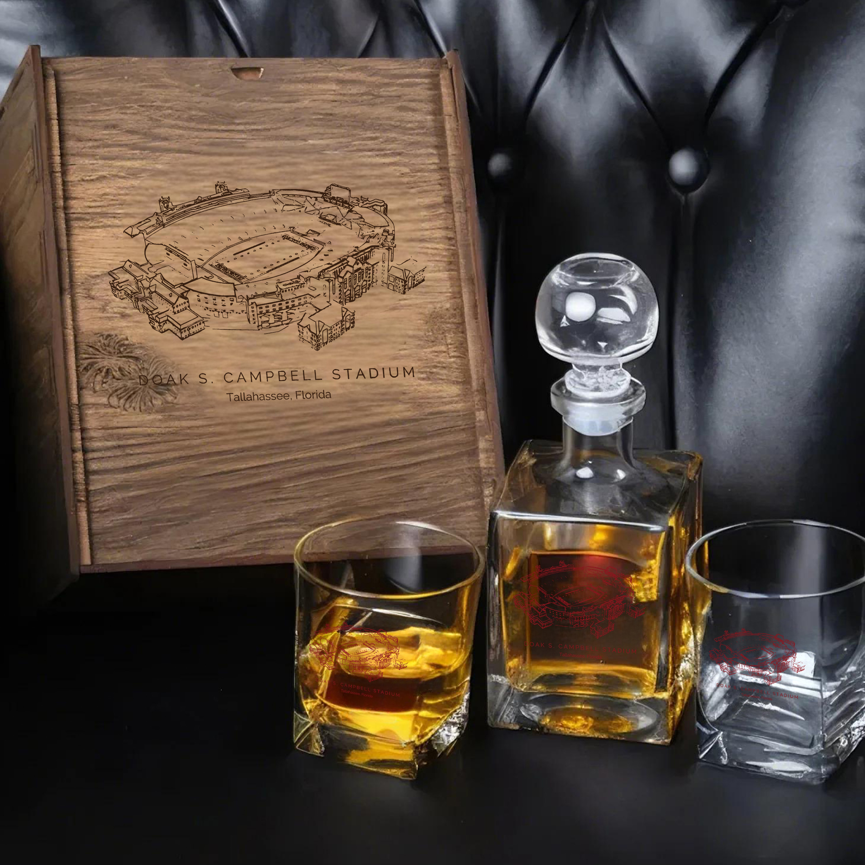 Doak Campbell Stadium - College Whiskey Set 