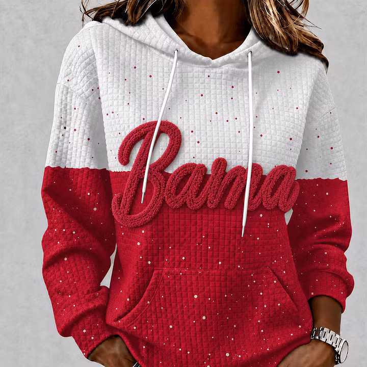 Custom College Spirit Waffle Hoodie, Personalized Chenille Team Name & Mascot Game Day Pullover