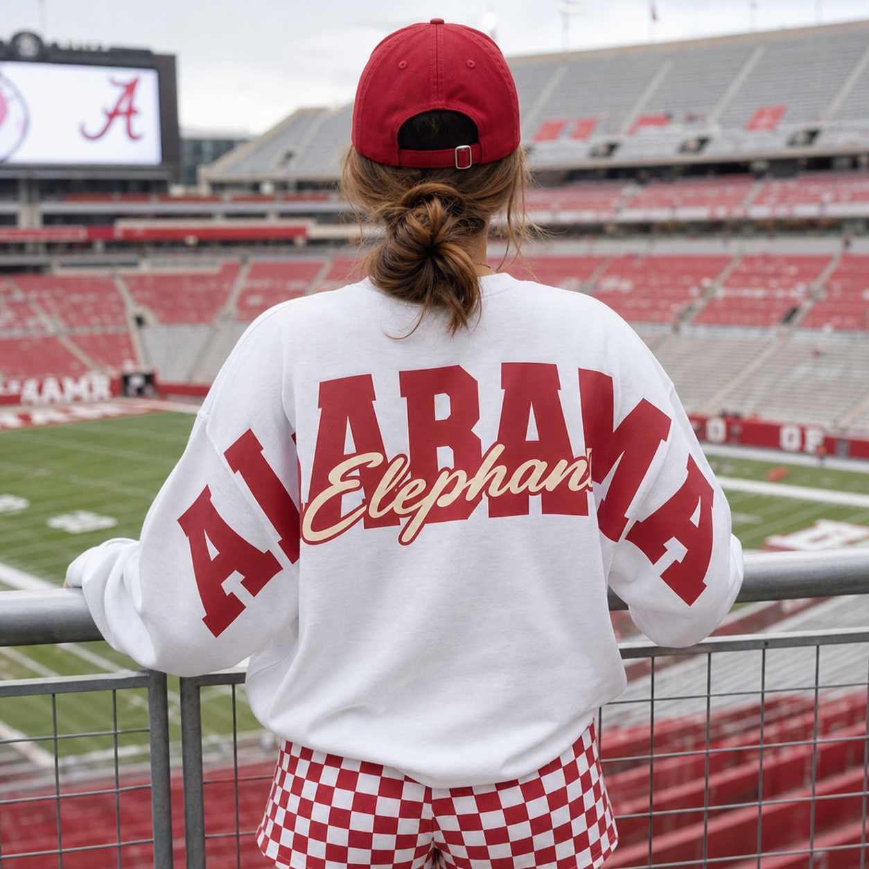 Vintage Arch State Name Heat Transfer Oversized Sweatshirt | Game Day Spirit Pullover