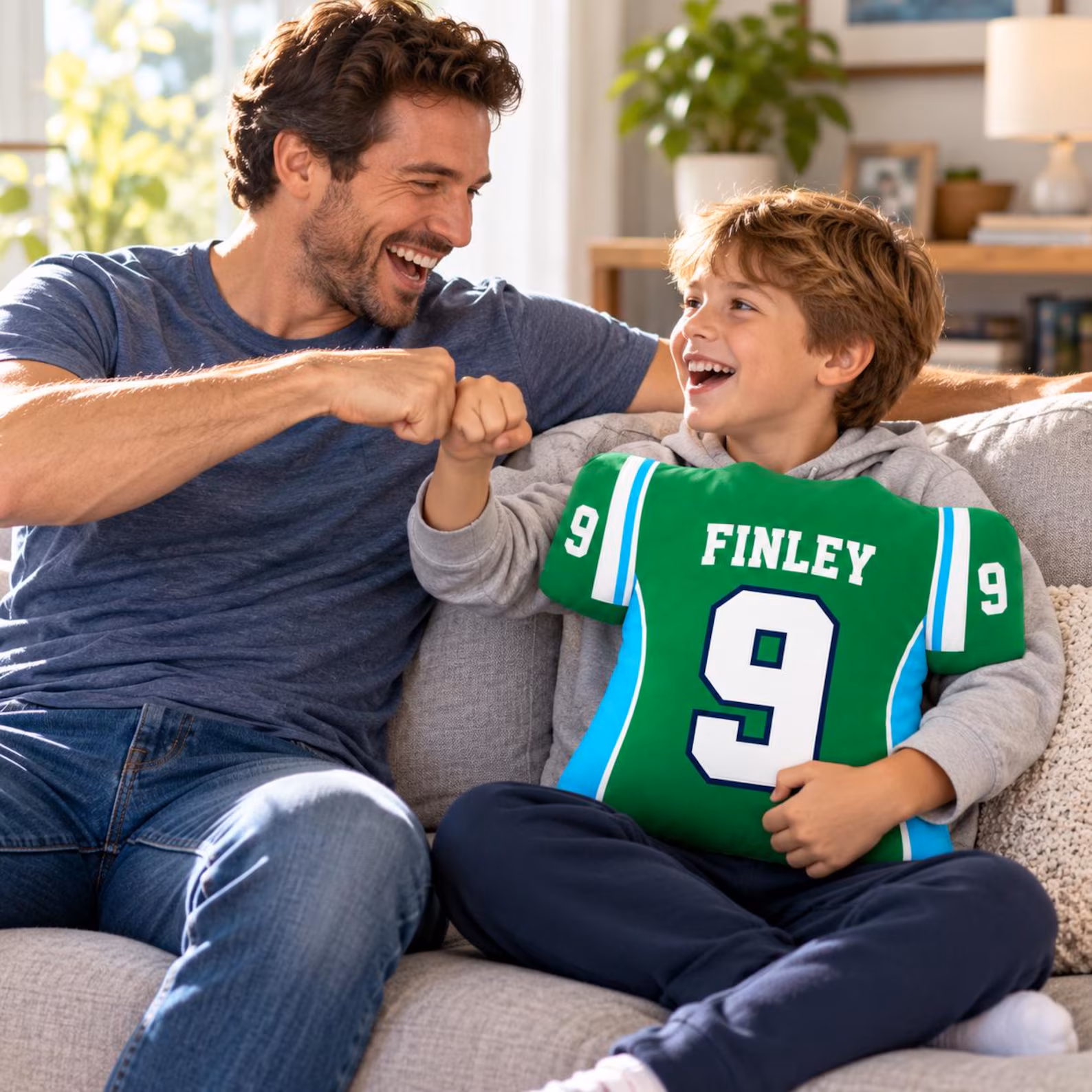 Personalized Football Jersey Pillow Custom Name Number Sports Cushion Youth Player Gift