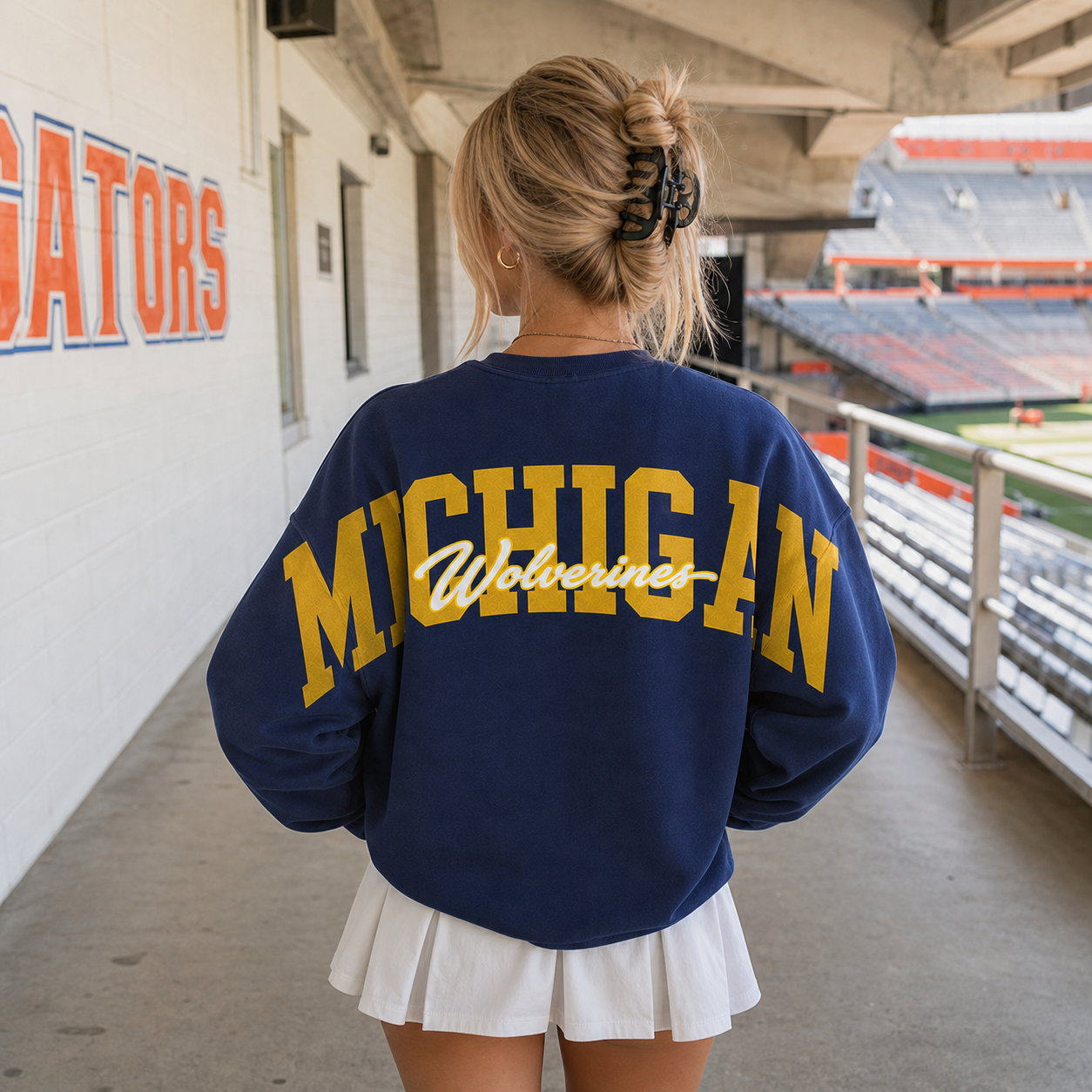 Vintage Arch State Name Heat Transfer Oversized Sweatshirt | Game Day Spirit Pullover