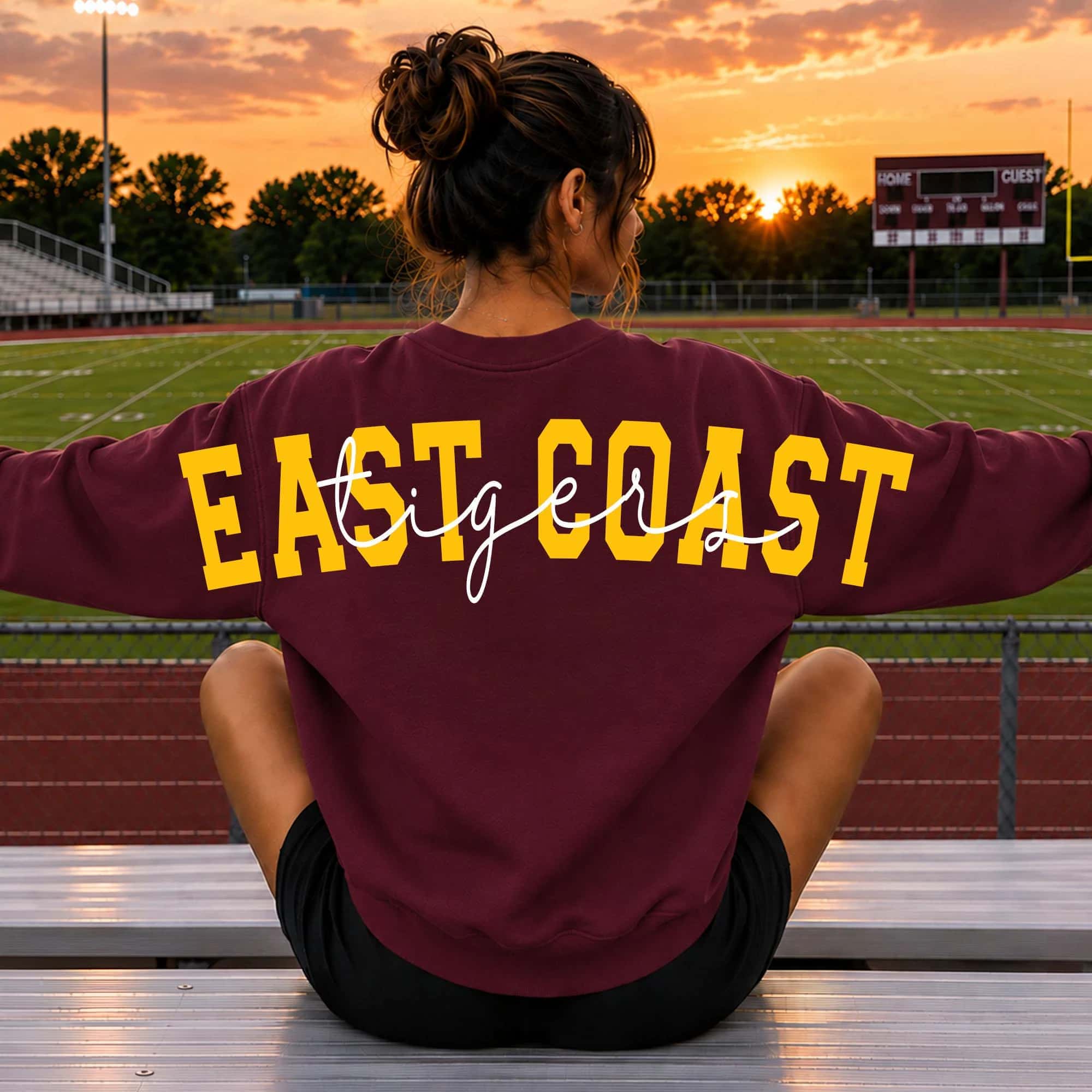 [Copy]Custom Big Back Team Sweatshirt, Oversized Letter Sweatshirt, Personalized Arm to Arm Crewneck
