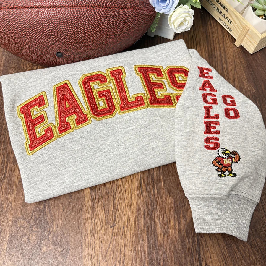 Custom Team Glitter Embroidered Sweatshirt Hoodie T-shirt