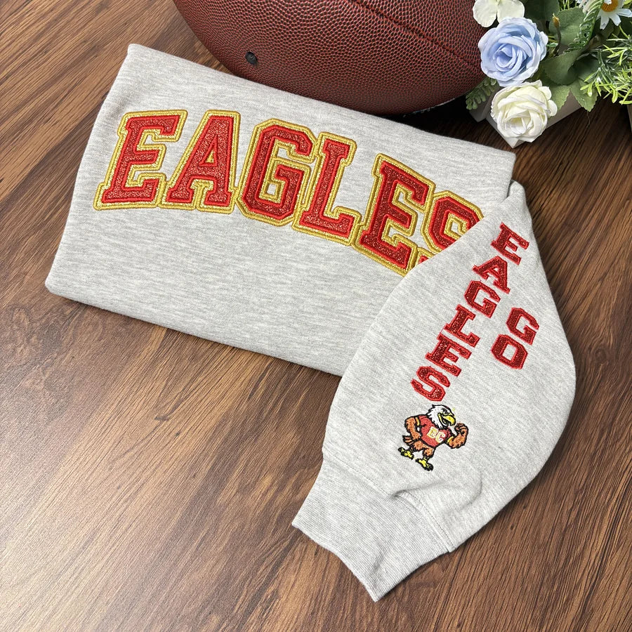 Custom Team Glitter Embroidered Sweatshirt Hoodie T-shirt