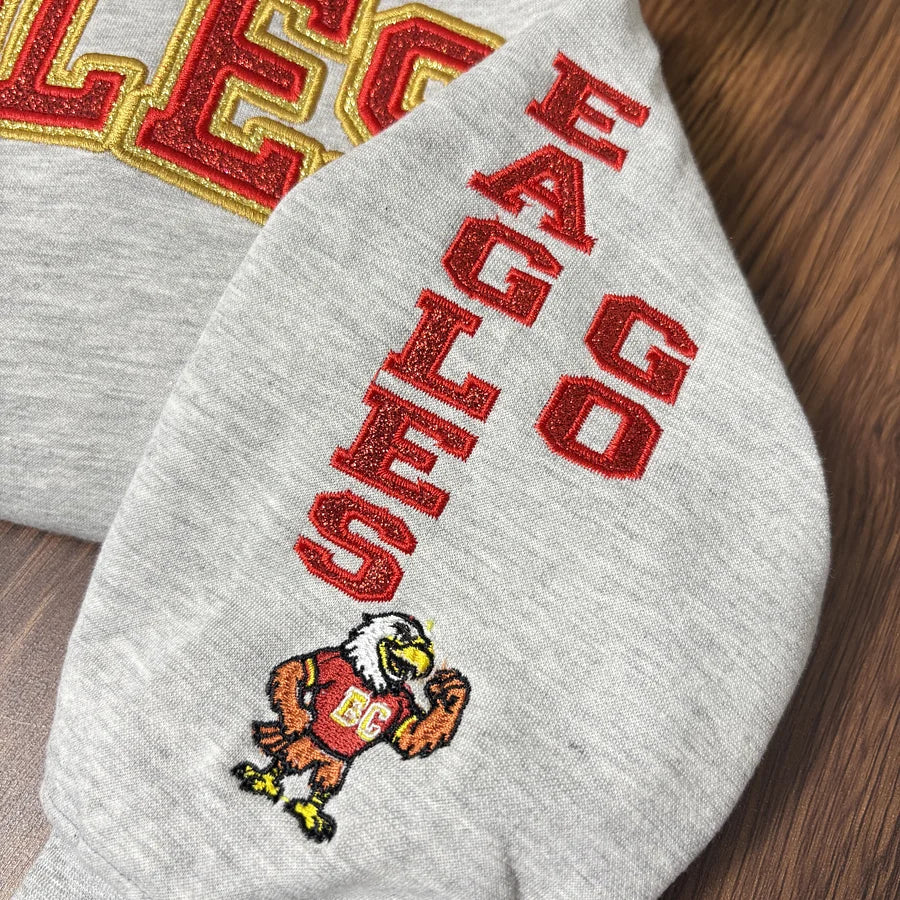 Custom Team Glitter Embroidered Sweatshirt Hoodie T-shirt