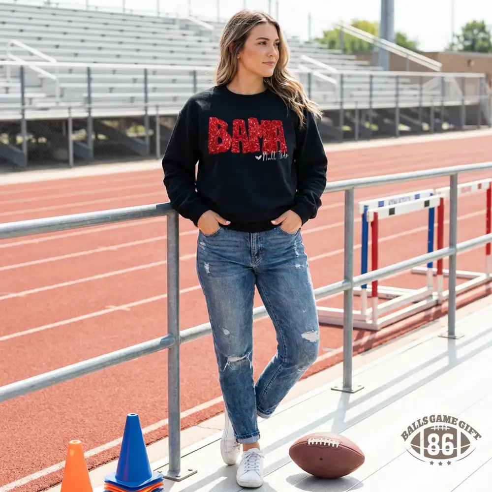 Custom Personalized Sequin Applique Gameday Team Name Mascot Sweatshirt