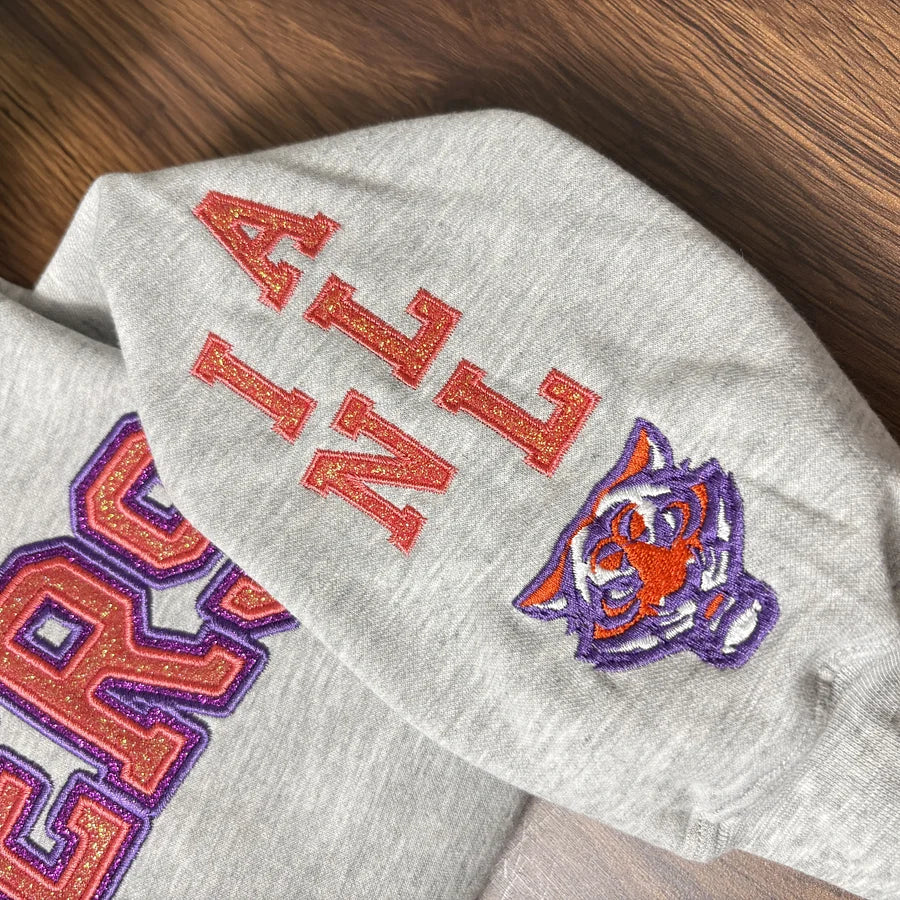 Custom Team Glitter Embroidered Sweatshirt Hoodie T-shirt