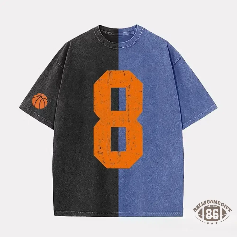 Custom Vintage Varsity Number or Letter Sport Team Two Tone Washed T-Shirt