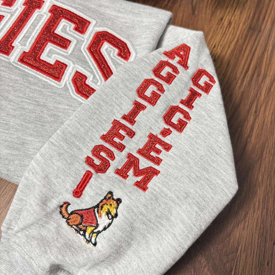 Custom Team Glitter Embroidered Sweatshirt Hoodie T-shirt