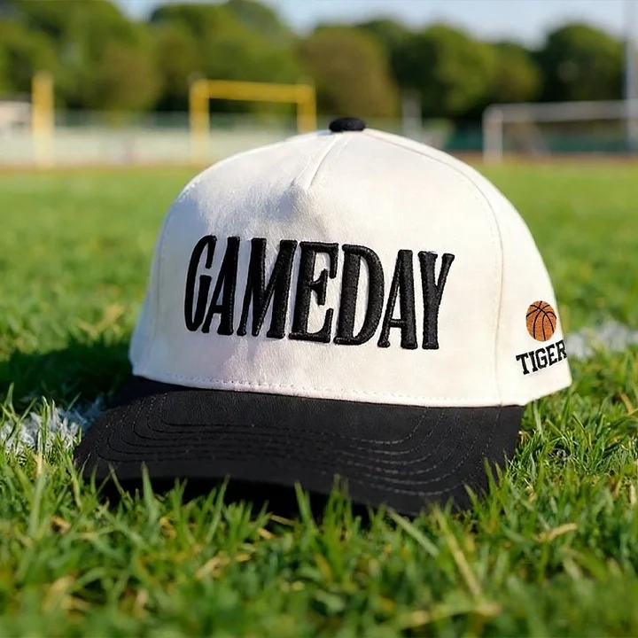Game Day  Embroidery Baseball Cap with Sport Icon on Side