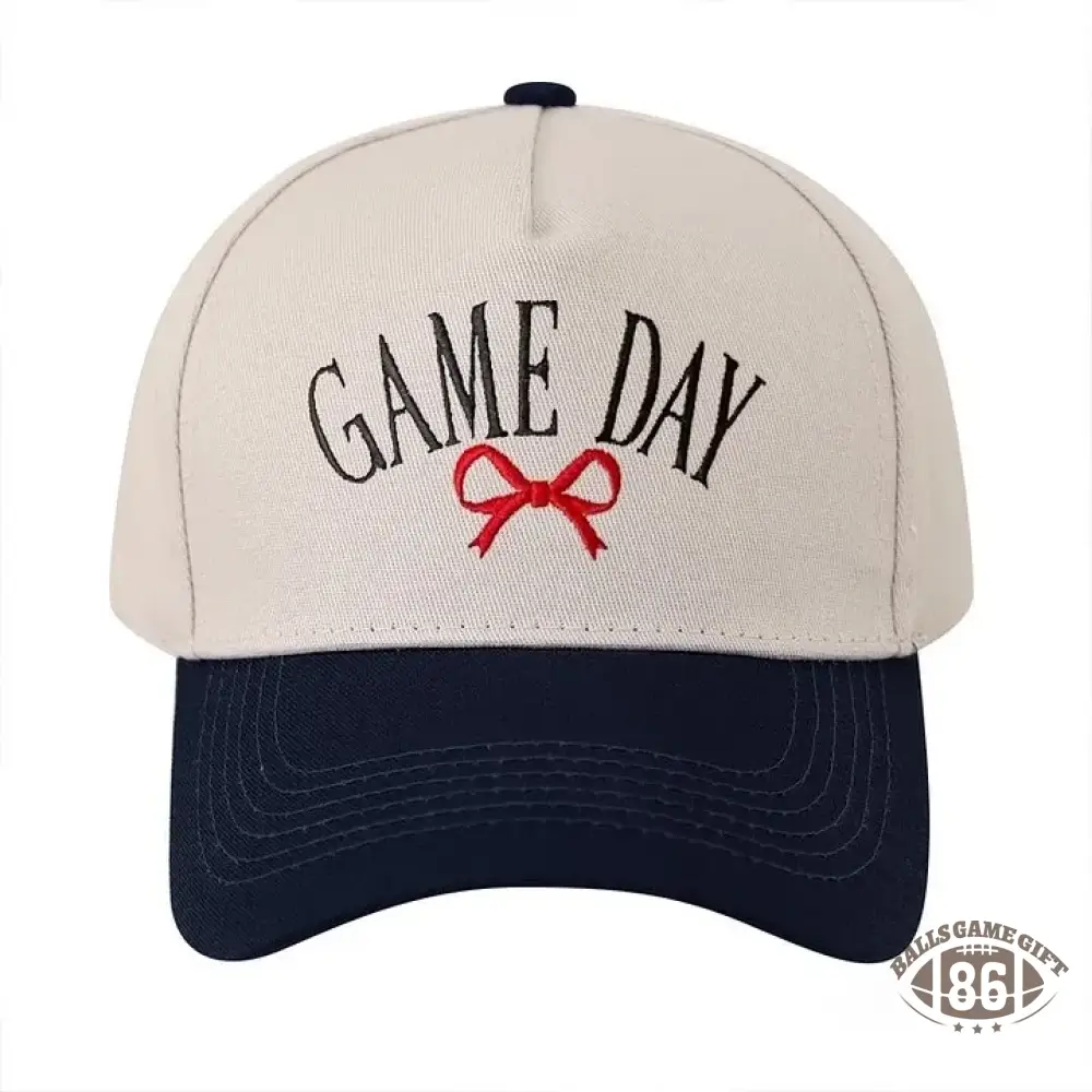 Game Day Sport Bow Embroidery Baseball Cap Sport Mom Gifts