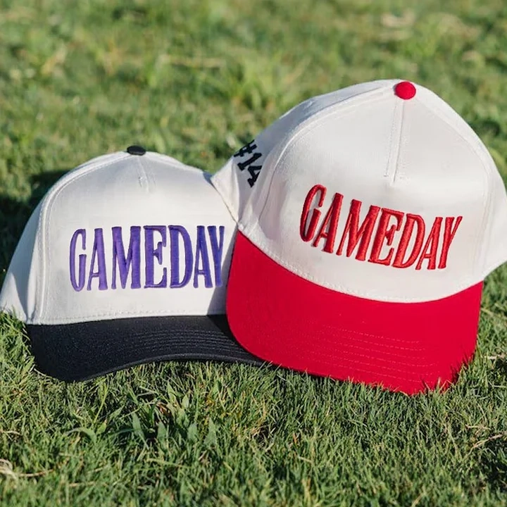 Game Day  Embroidery Baseball Cap with Sport Icon on Side