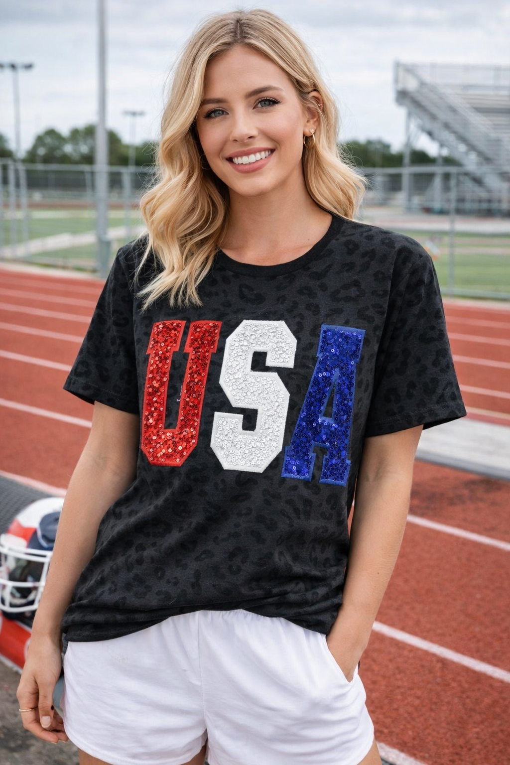 Custom Leopard Sweatshirt with Individual Letter Sequins