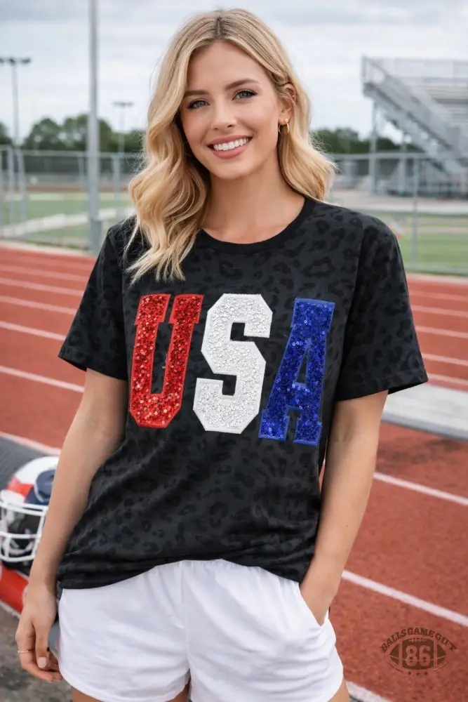 Custom Leopard Sweatshirt with Individual Letter Sequins