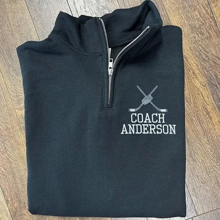 Custom Hockey Pullover Personalized Team Colors Quarter Zip Sweater