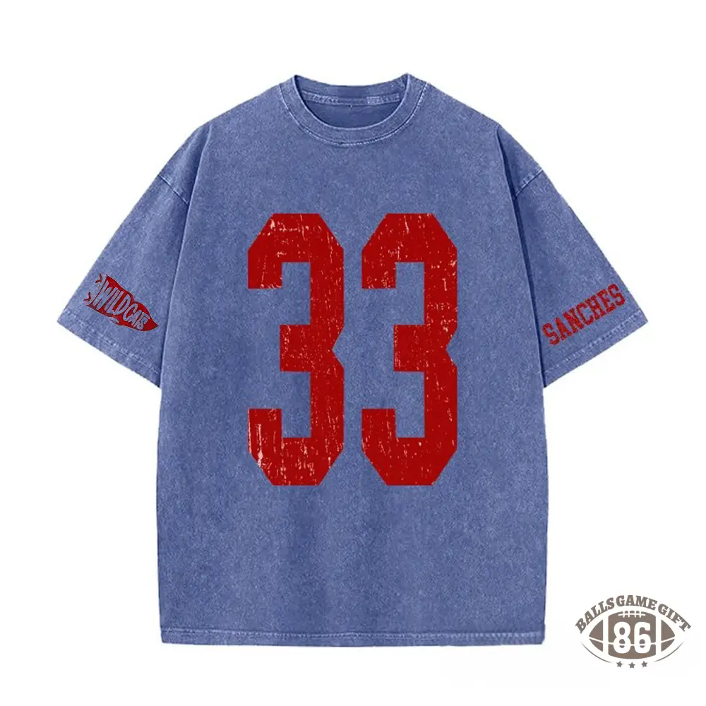 Custom Vintage Varsity Number or Letter Sport Team Washed T-Shirt