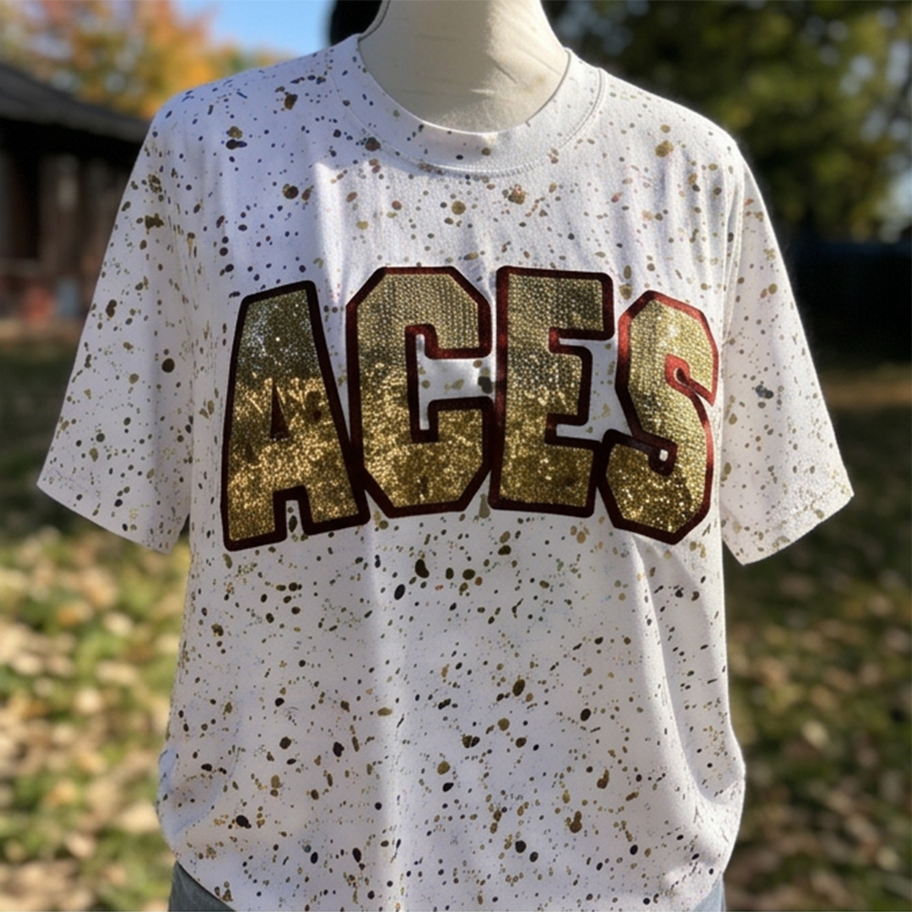 Custom Handmade Dot Mascot shirt Custom Sequin Embroidery Team Name Sweatshirt
