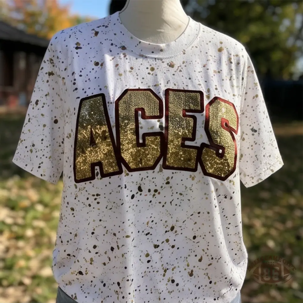 Custom Handmade Dot Mascot shirt Custom Sequin Embroidery Team Name Sweatshirt