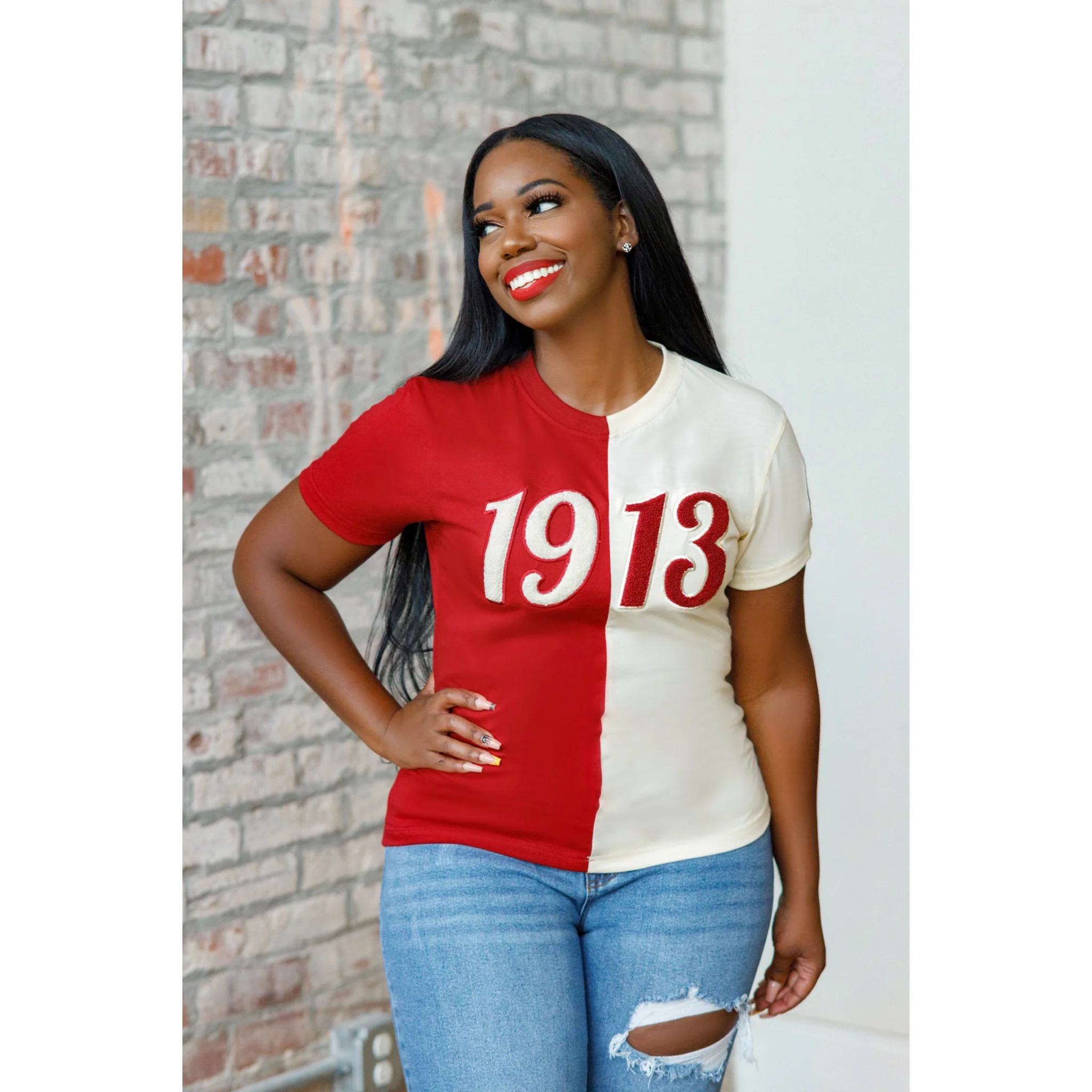 Customizable Split Sorority T-Shirt - Personalized Founding Year & Color Greek Life Tee